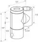 Pneumatex Schlammabscheider mit drehbarem Anschluss und Isolierung, gefertigt von IMI Hydronic Engineering. Technische Zeichnung mit Maßen.